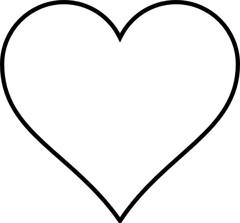 Heart love stencil clipart black white