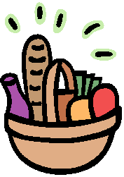 Basket of food clipart