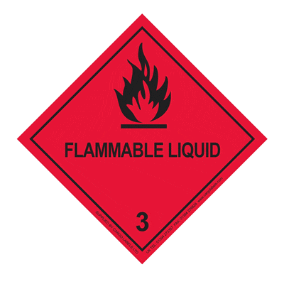 Hazard Class 3 - Flammable Liquid Placard - 250mm | Cargo Labels Ltd