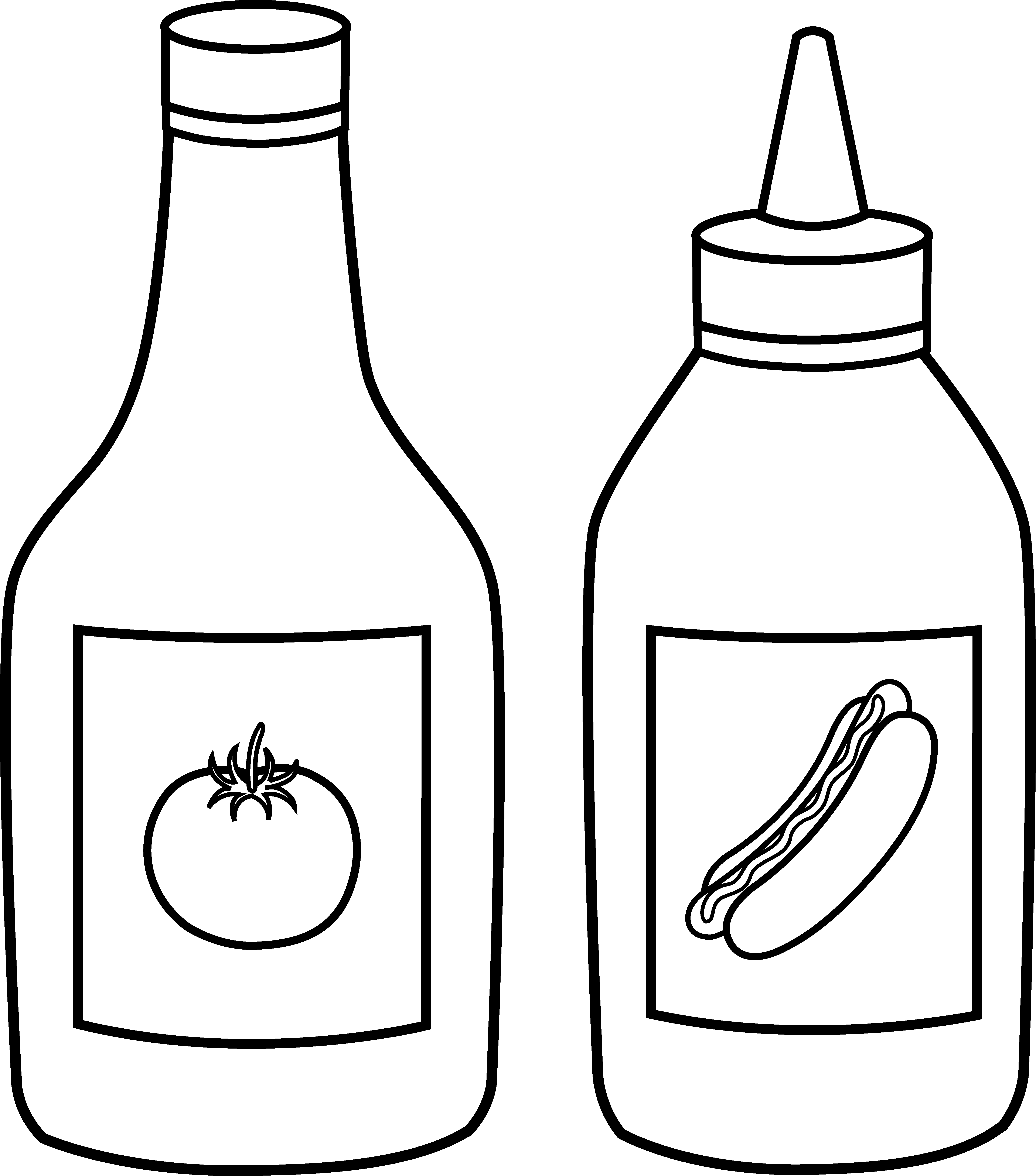 Ketchup clipart black and white