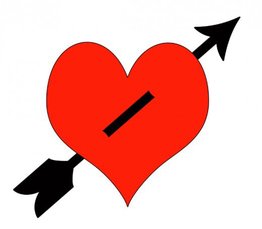 Primitive heart with arrow clipart