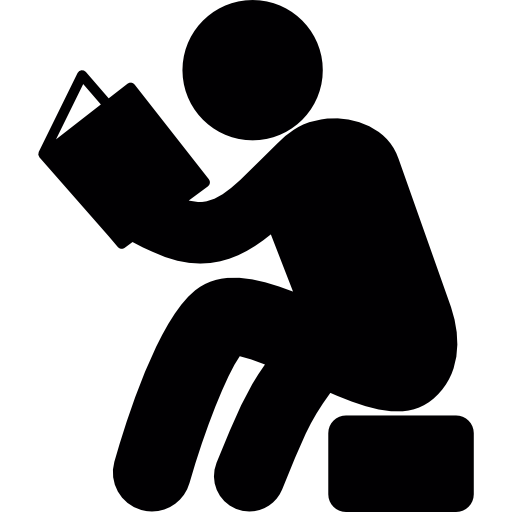 Man Sitting and reading book - Free people icons