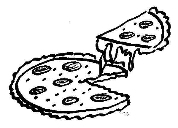 Pepperoni Pizza Clipart Black And White
