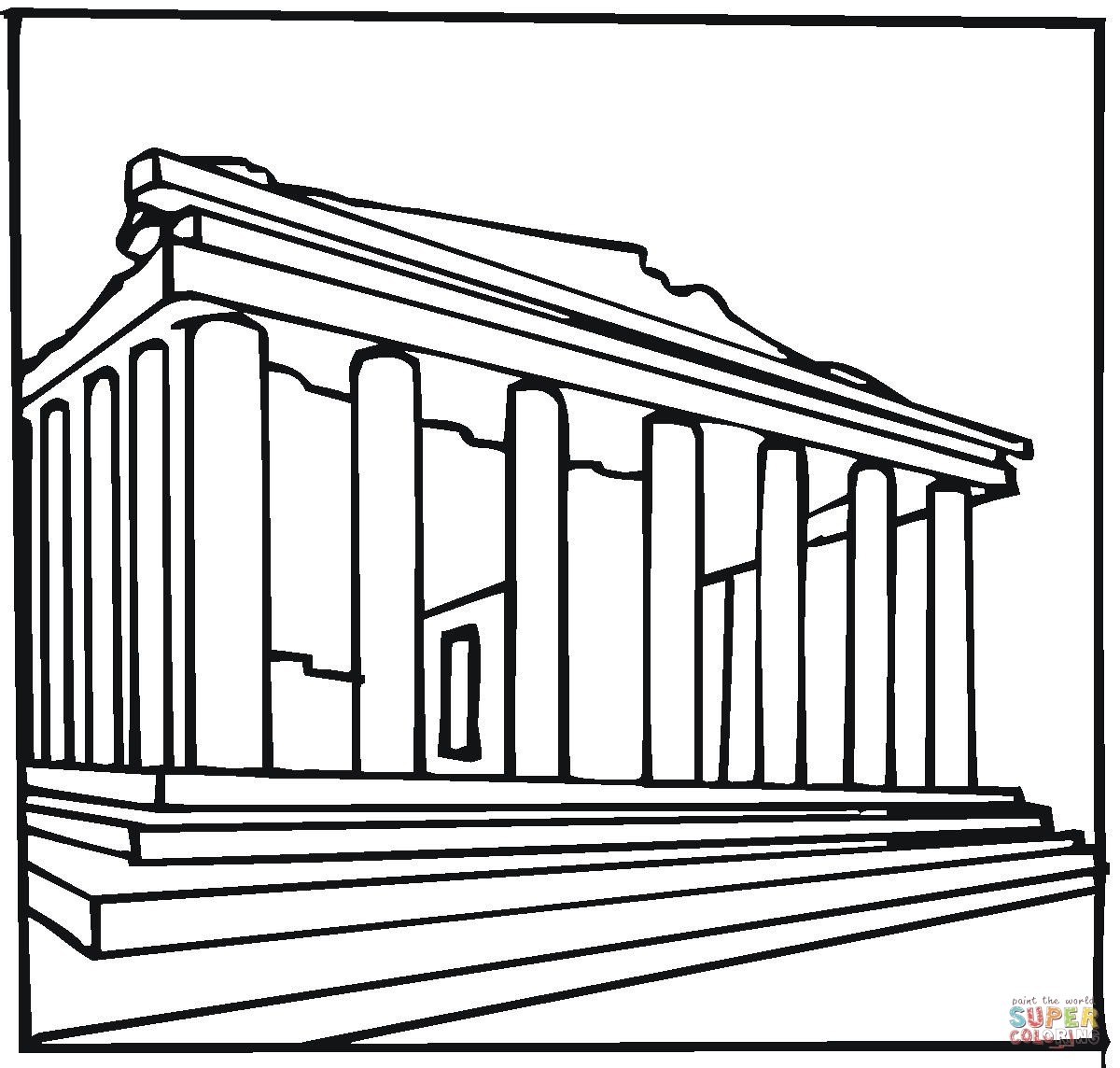 Parthenon Greece coloring page | Free Printable Coloring Pages