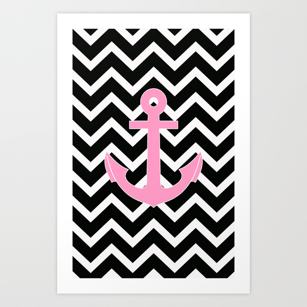 Pink and Black Chevron Wallpaper