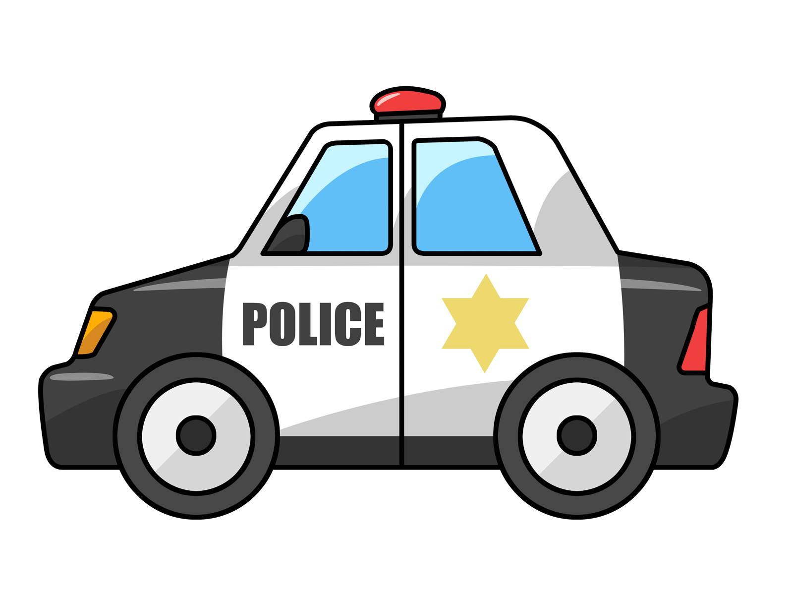 Police car cartoon clipart