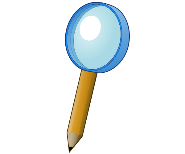 Magnifying Glass with Pencil Vector Art | Download Free Vector Art