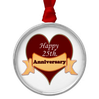 25th Wedding Anniversary Ornaments, 25th Wedding Anniversary ...