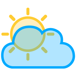 Sun Rays Cloud Icon - Vector Stylish Weather Icons - SoftIcons.