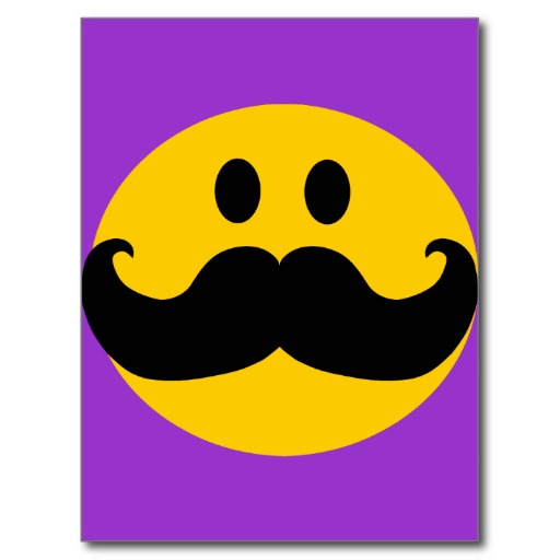 Smiley de moustache (couleur personnalisable d'arr cartes postales ...