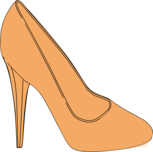 Orange High Heeled Shoe clip art - vector clip art online, royalty ...