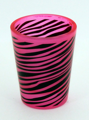 Shot Glass - Neon Pink Zebra Print | MonsterMarketplace.