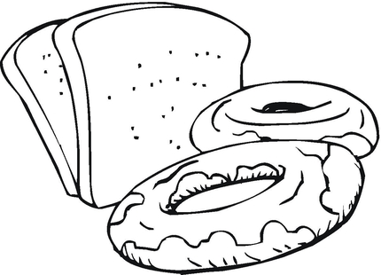 Slices of Bread and Sweets coloring page | Free Printable Coloring ...
