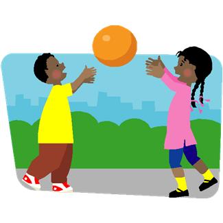 Clipart kids playing outside