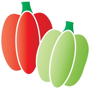 Bell Peppers Clipart Image - Red and green bell peppers