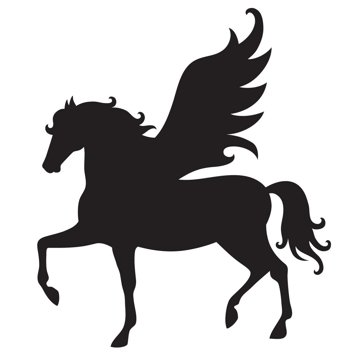 Pegasus Stencil for Glitter Tattoos for Horses