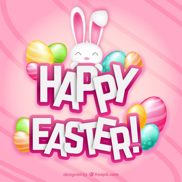 Cute easter card in pink tones Vector | Free Download