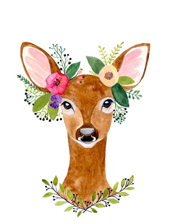 Deer Print | Deer Paintings, Deer ...