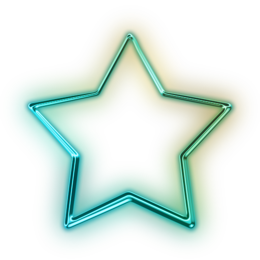 Aqua green star clipart