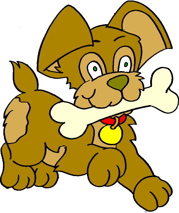 Dog with bone clipart