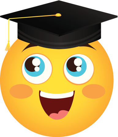 Clip Art Of A Smiley Face With Graduation Cap Clip Art, Vector ...