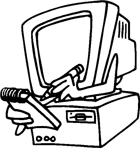 Computer Clipart Black and White craft projects, Black and White ...