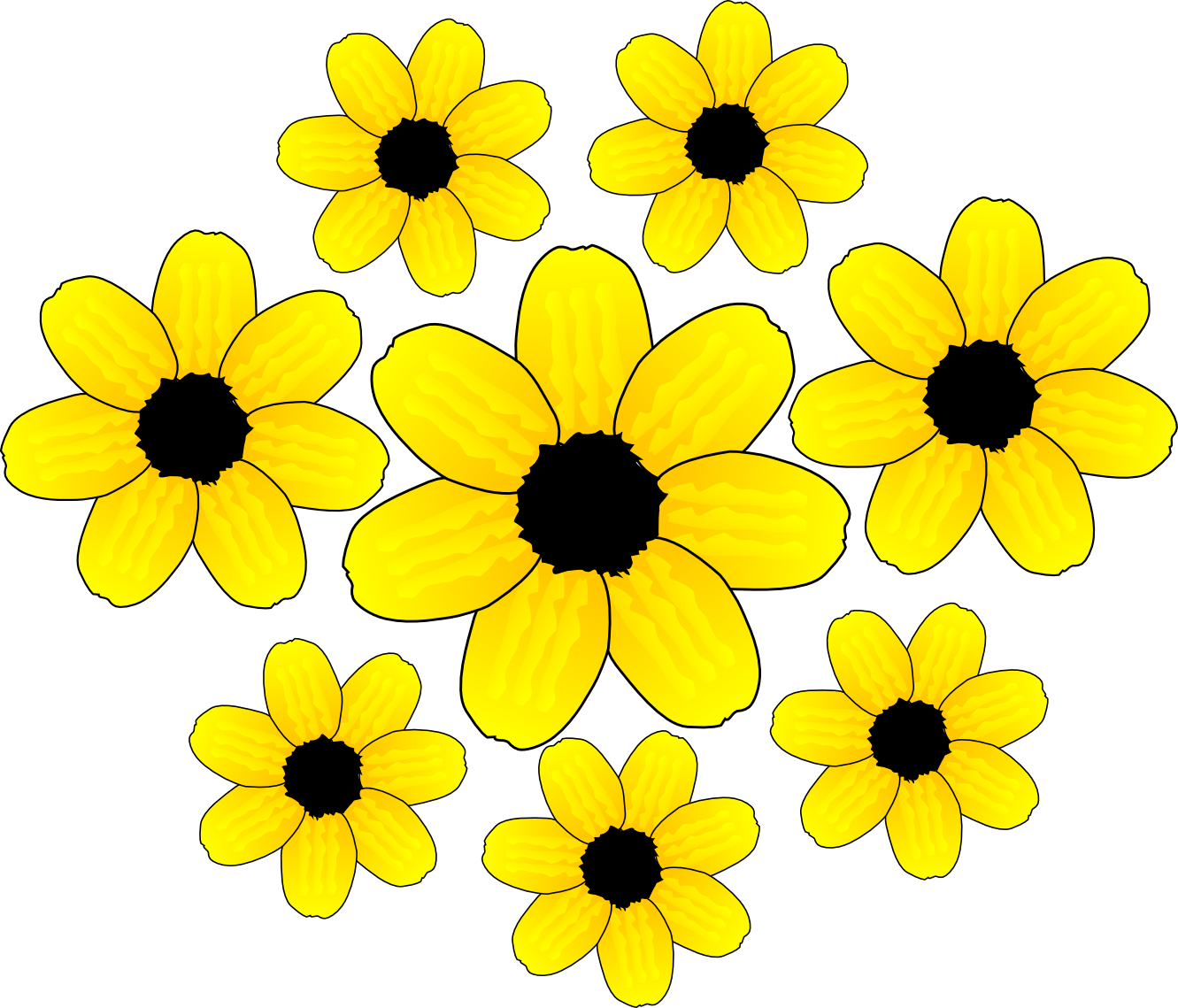 valentine yellow flowers flora SVG