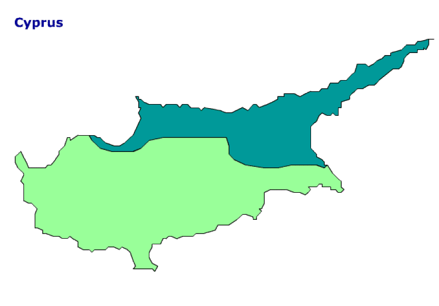 Map of Cyprus. Terrain, area and outline maps of Cyprus ...