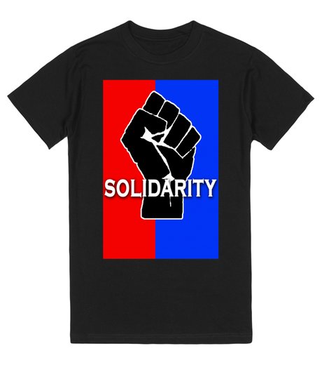 Solidarity Fist in Red, White, Blue and Black | T-Shirt | SKREENED