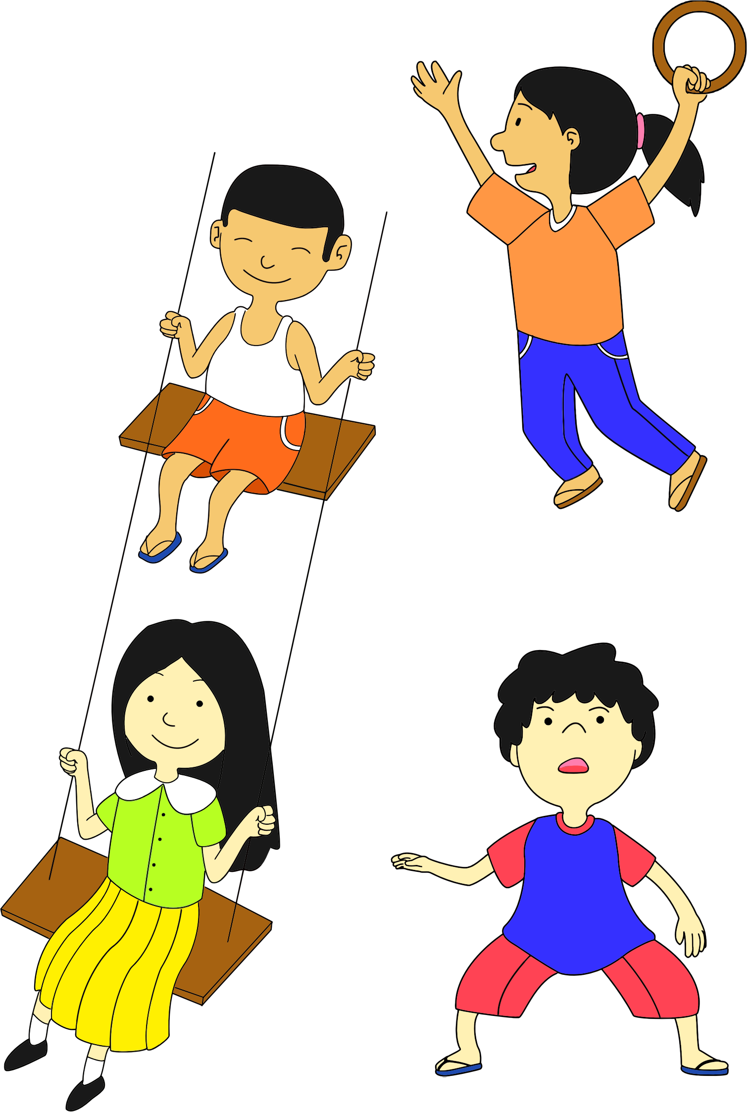 Clipart - Multicultural Kids Playing