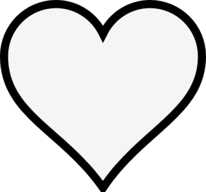 Black outline heart clipart