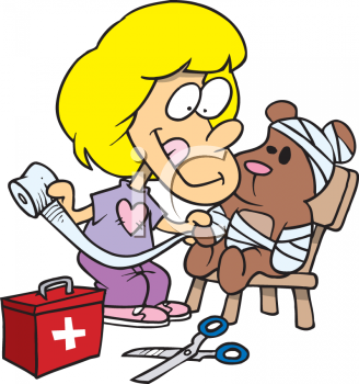 Kids playing doctor clipart