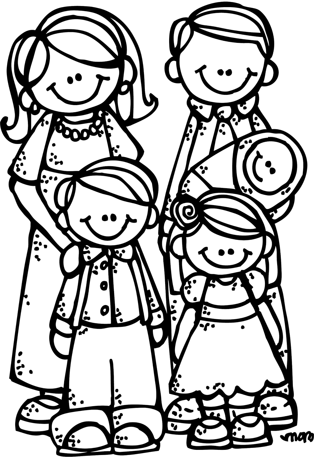 My Family Clipart Black And White