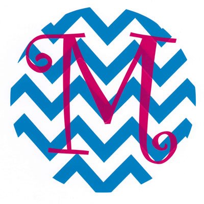 Chevron print vinyl decal with Curlz Party letter font :: Vinyl ...