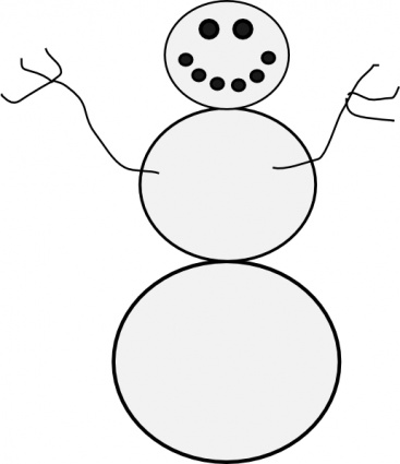 Outline Man Tree Branches White Buttons Ice Winter Snowman Snow ...