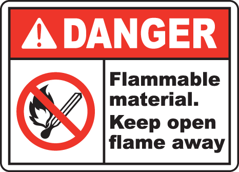 Danger Flammable Material Sign J1643 - by SafetySign.com