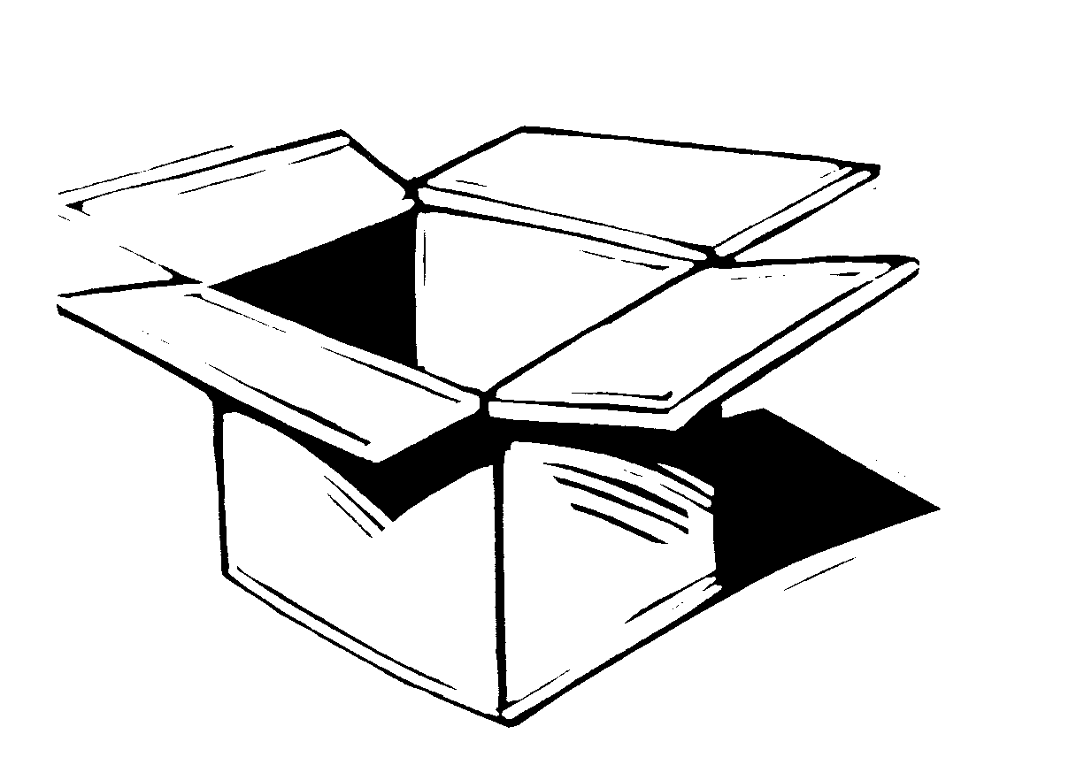 Circle cardboard box clipart