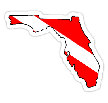 Dive flag Florida outline" Stickers by artisticattitud | Redbubble