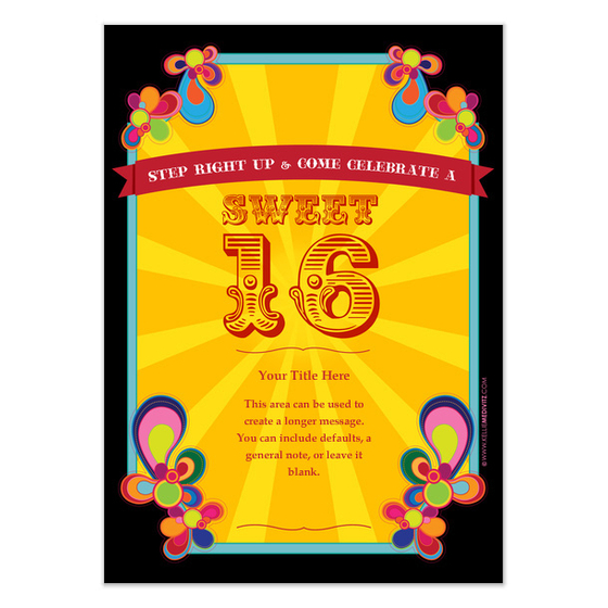 Celebrations design: Sweet 16 Rainbow Circus