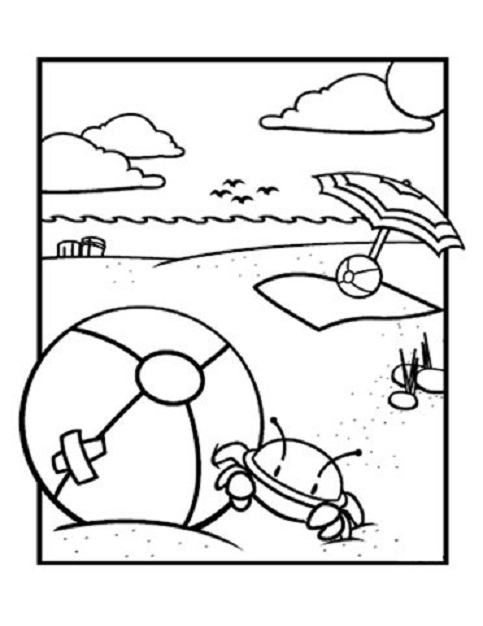 Coloring Pages of Beach To Color | Coloring