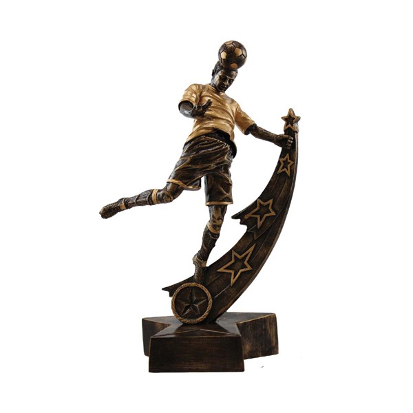 Gold resin Unisex Football Header Trophy with Insert