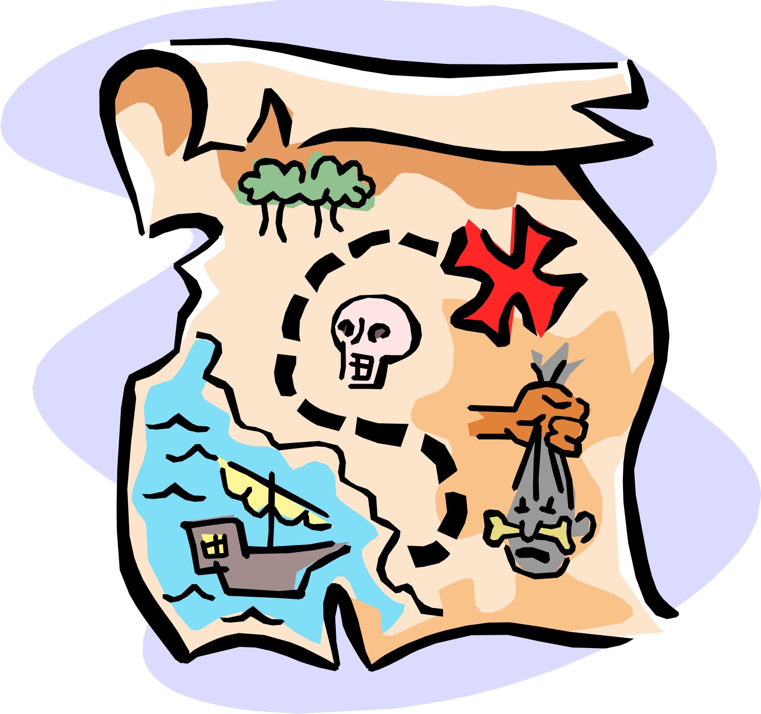 Treasure island map clipart