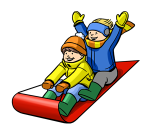 Free winter sledding clipart