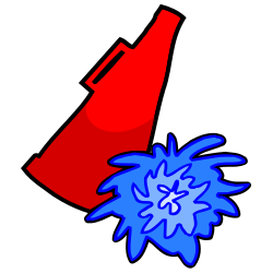 Free megaphone and pom pom clip art