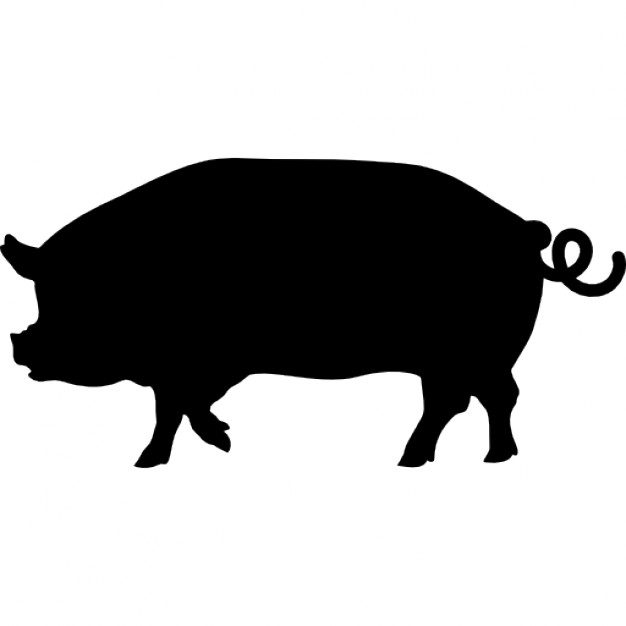 Pig side view silhouette Icons | Free Download