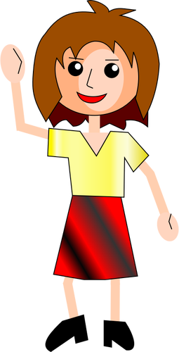 Simple cartoon girl vector illustration | Public domain vectors