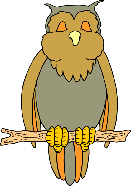 Perched Cartoon Owl Clip Art - vector clip art online ...