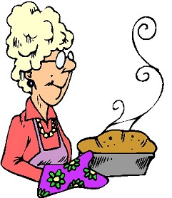 Woman baking bread clipart