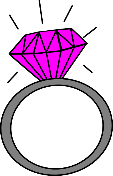 Pink wedding ring clipart