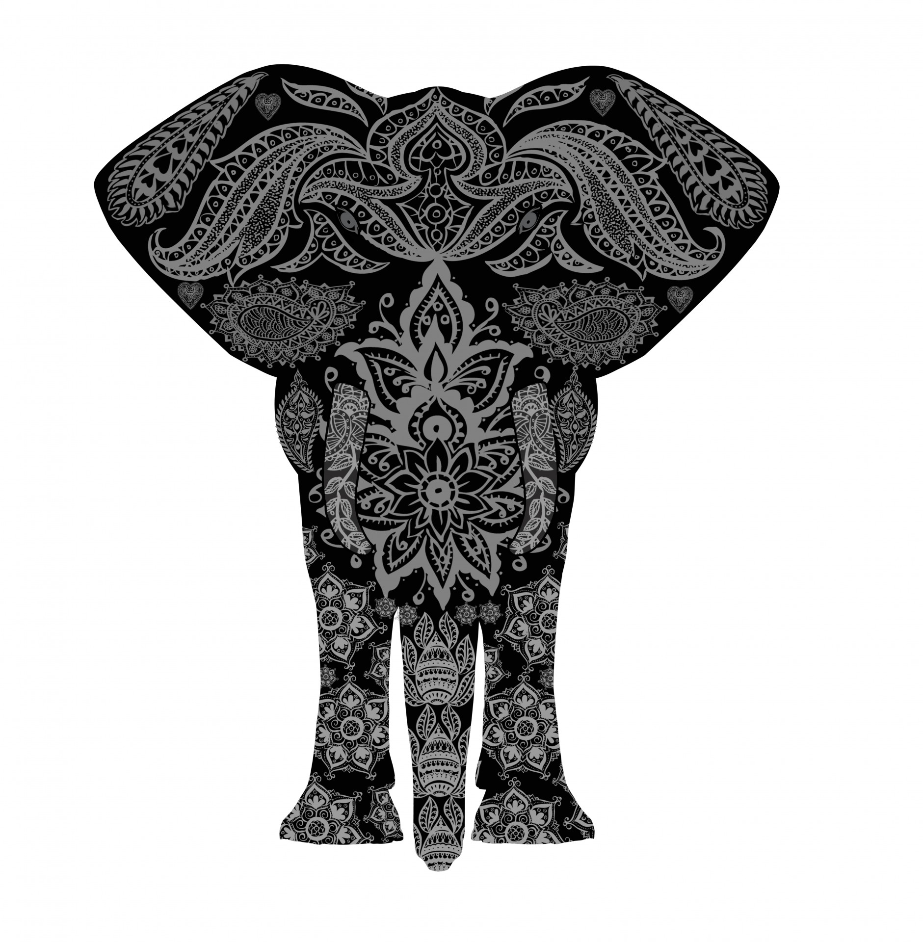 Elephant With Henna Mehndi Pattern Free Stock Photo - Public ...